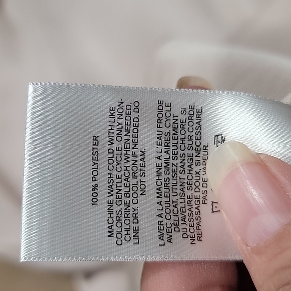 Express Size 4 Bone Colored High Waisted Satin Front Slit Midi Slip Skirt - Picture 16 of 16